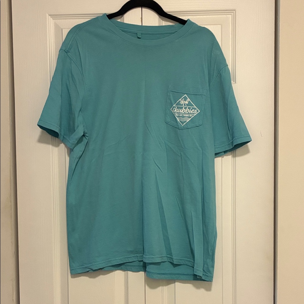 chubbies Teal Pocket Tee with Logo